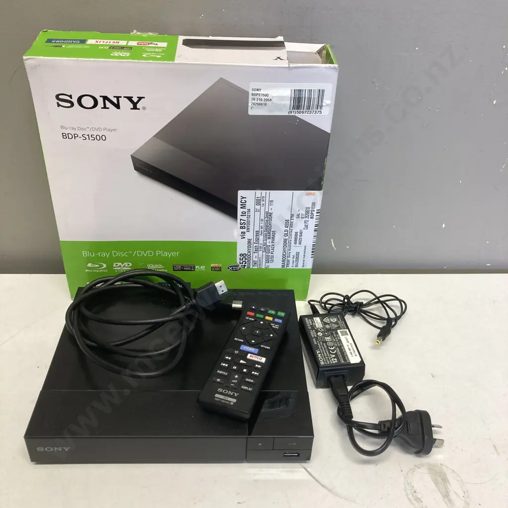 Sony BDP-S1500 Blu-Ray Disc/DVD Player With Remote & Box Image 1++